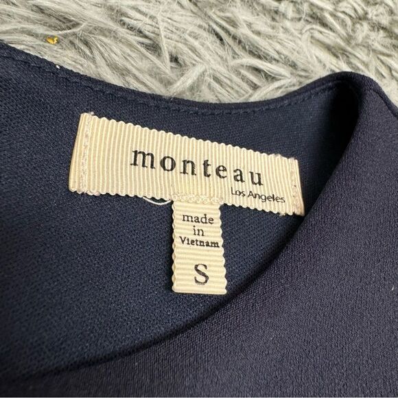 Monteau Sleeveless Navy Blue Fit n Flare Mini Dress Size Small - Picture 5 of 11